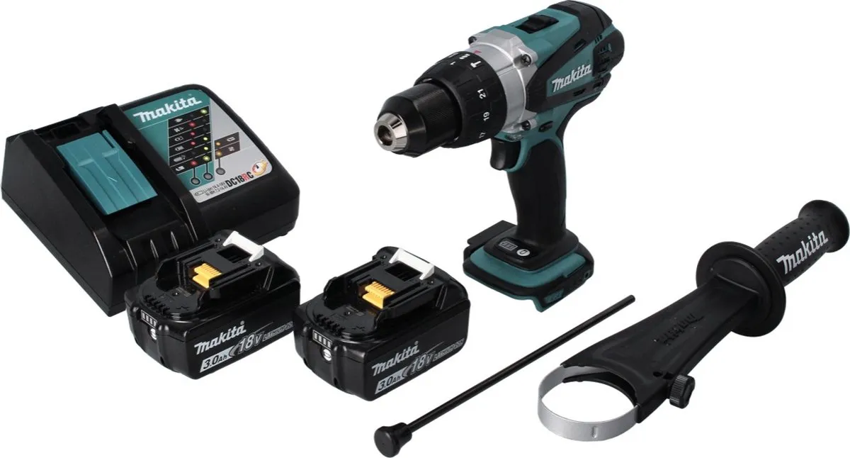 Makita DHP 458 RF Klopboormachine 18V - 2x 3,0Ah Accu - afbeelding 2 van 5