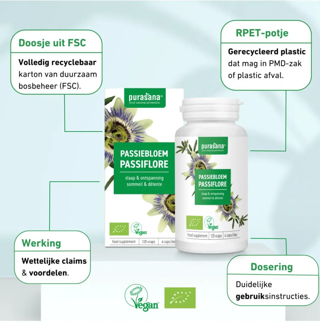 Purasana Passiebloem Extract 120 Vegacapsules