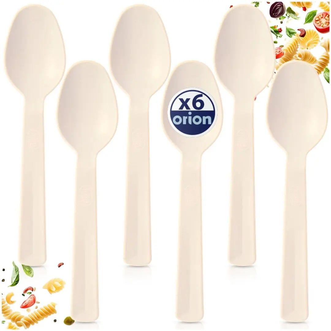 Orion Tafellepels Plastic Crème - 6 Stuks
