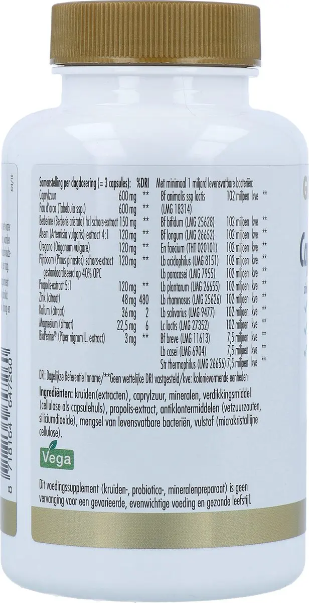 Golden Naturals Caprylzuur & Pau d’arco 60 Capsules