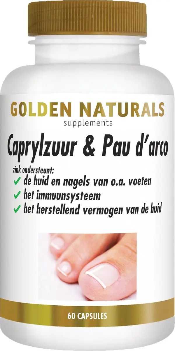 Golden Naturals Caprylzuur & Pau d’arco 60 Capsules - afbeelding 6 van 6
