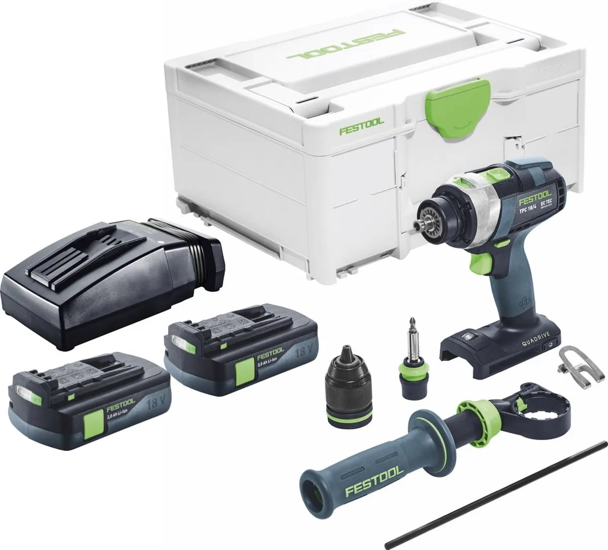 Festool TPC 18/4 I-Basic Klopboormachine 75Nm - 2x 3.0Ah Accu + Lader