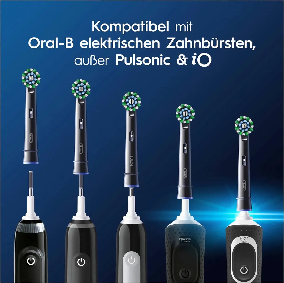 Oral-B Pro CrossAction Opzetborstels - 4 Stuks - Zwart