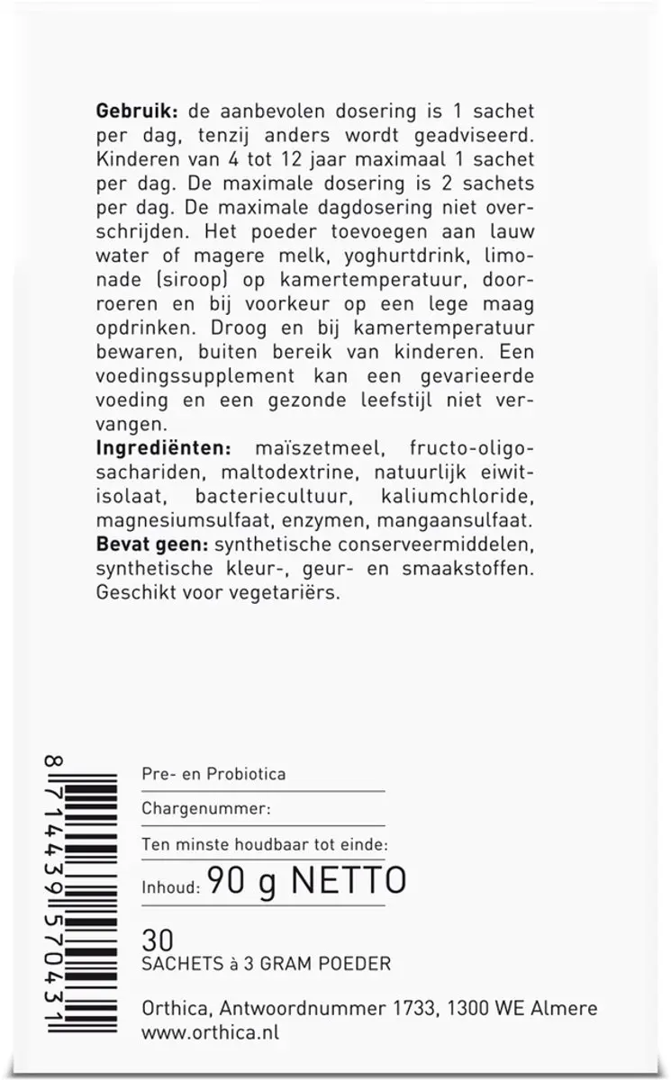 Orthica Orthiflor Plus - 30 Sachets - afbeelding 6 van 6