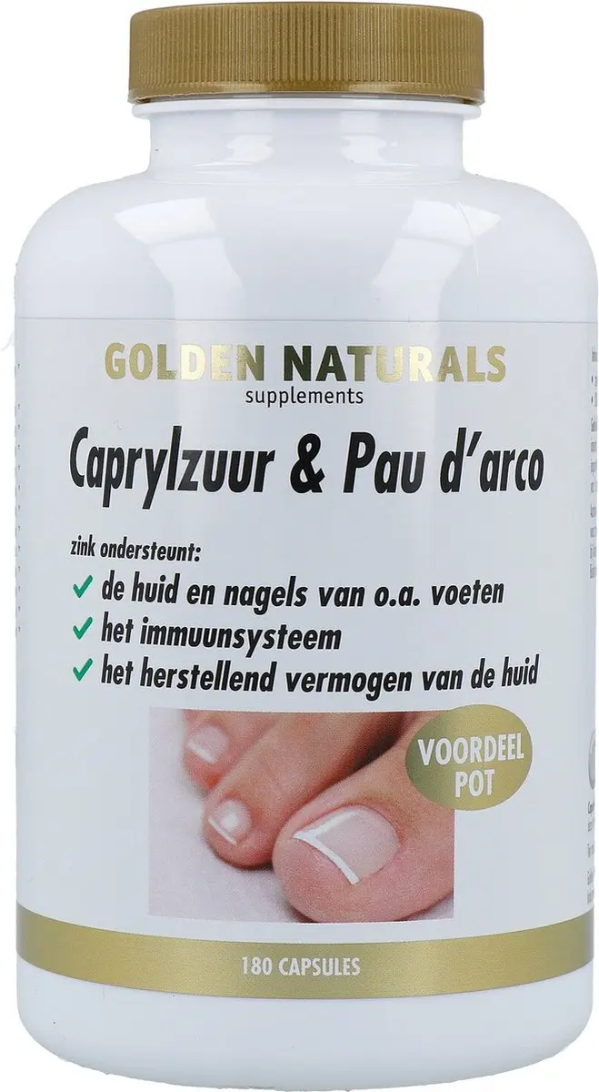 Golden Naturals Caprylzuur & Pau d’arco 180 Capsules