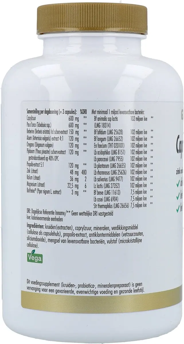 Golden Naturals Caprylzuur & Pau d’arco 180 Capsules