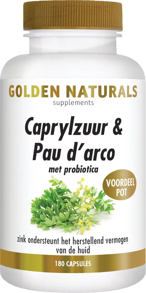 Golden Naturals Caprylzuur & Pau d’arco 180 Capsules