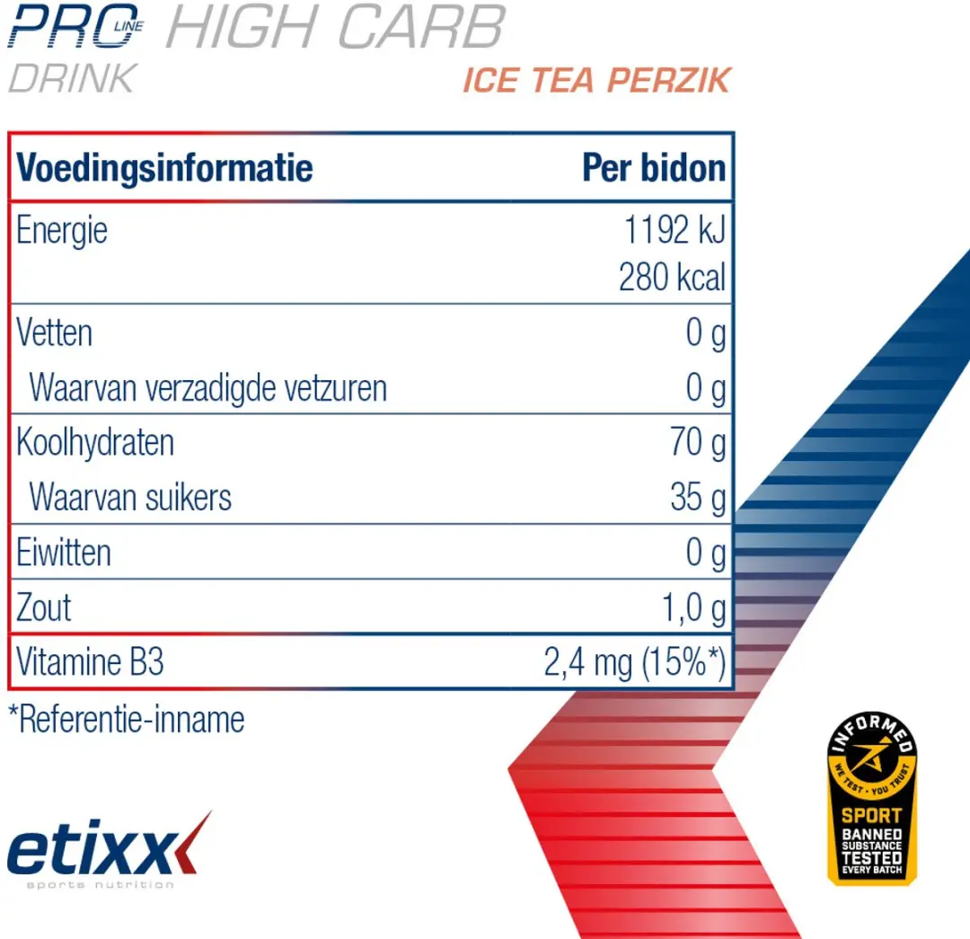 Etixx PRO LINE High Carb Ice Tea Peach 1000g