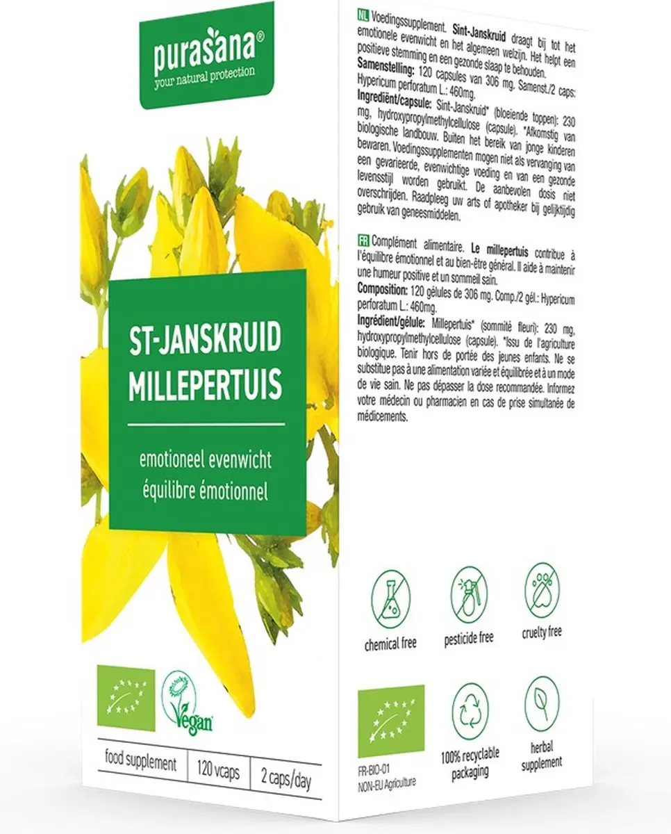 Purasana Sint-Janskruid Bio 120 Capsules