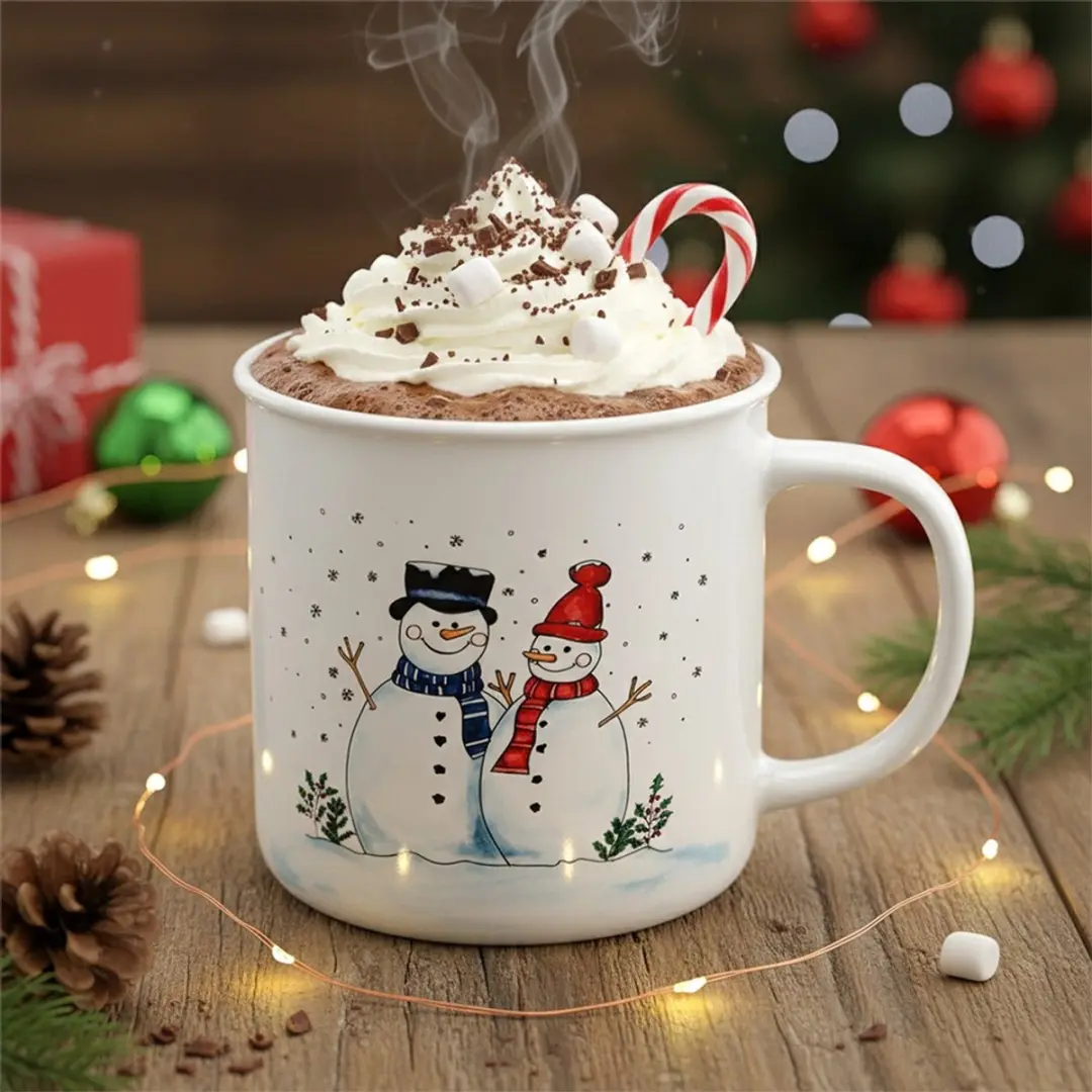 Orion Mok Keramiek Sneeuwpop 470ml - Veelkleurig