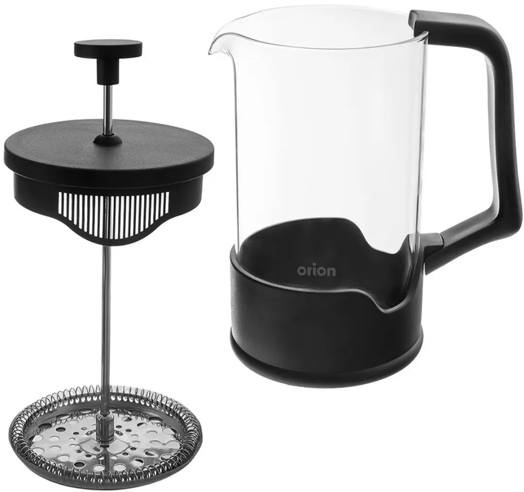 Orion Glazen Cafetière 900ml - Metalen Zeef - Zwart