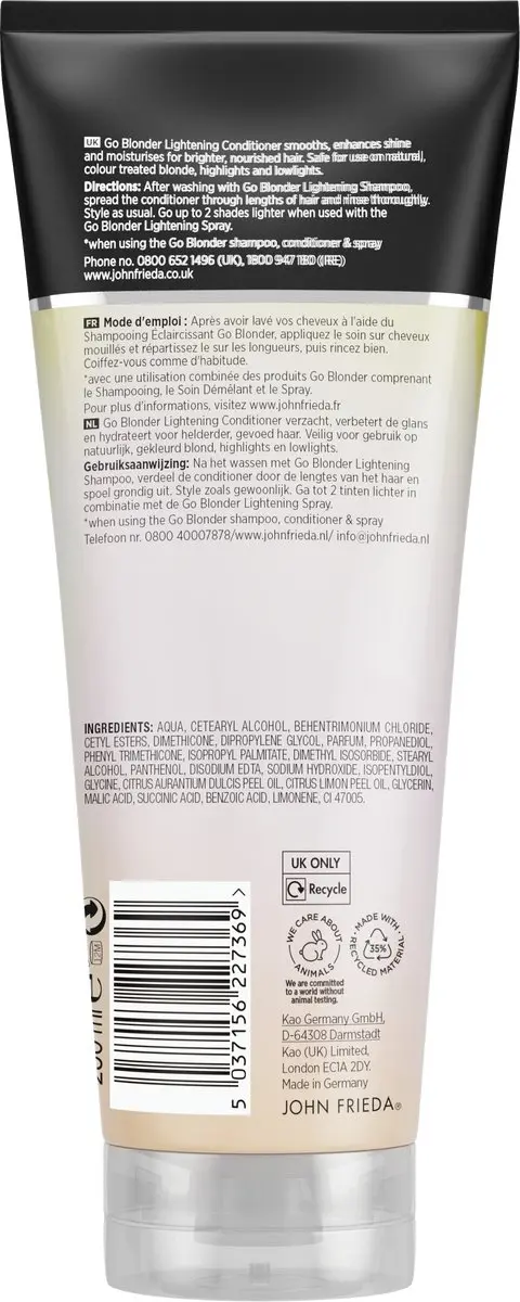 John Frieda Go Blonder Conditioner 250ml - Blond