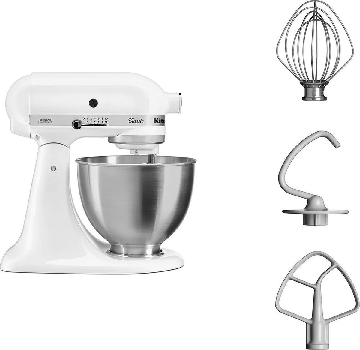 KitchenAid 5K45SSEWH Staafmixer - 275W - Wit