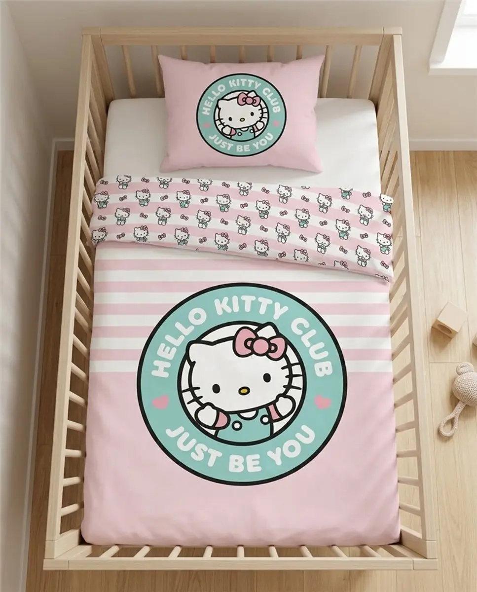 Hello Kitty Baby Dekbedovertrek Just Be You - 140x100cm + 40x60cm Katoen Roze