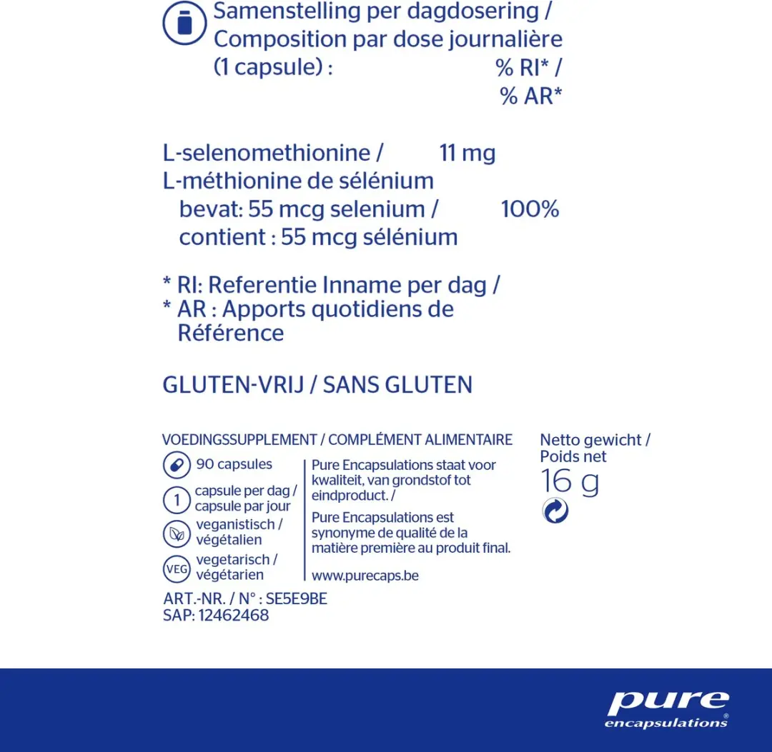 Pure Encapsulations Selenium 55 - 90 Capsules