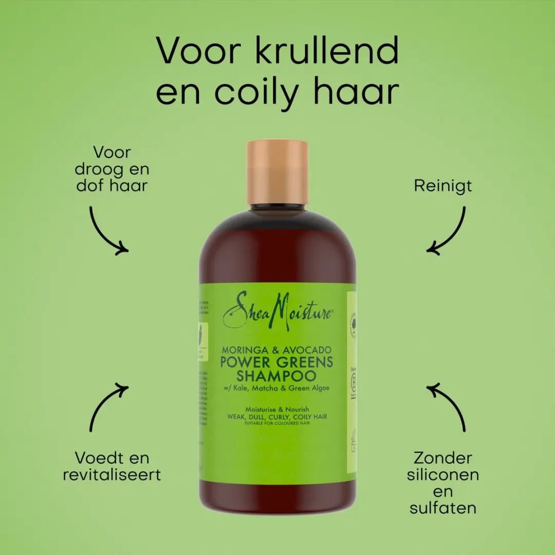Shea Moisture Power Greens Shampoo Moringa & Avocado 384ml