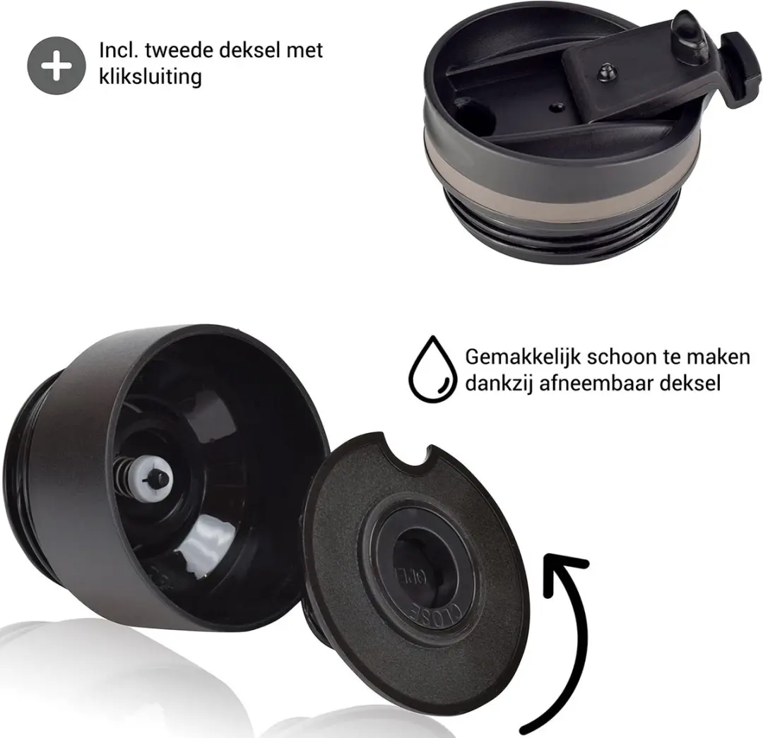 Milu Thermosbeker 210ml - Roestvrij staal - Bruin - afbeelding 2 van 6