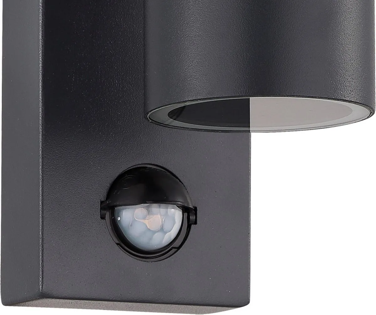 Eglo Riga 5 Wandlamp Buiten Sensor Antraciet - GU10