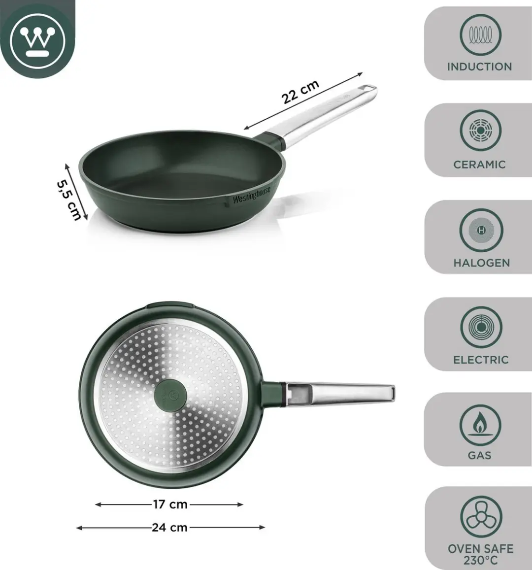 Westinghouse Performance Koekenpannenset 24+28cm - Groen