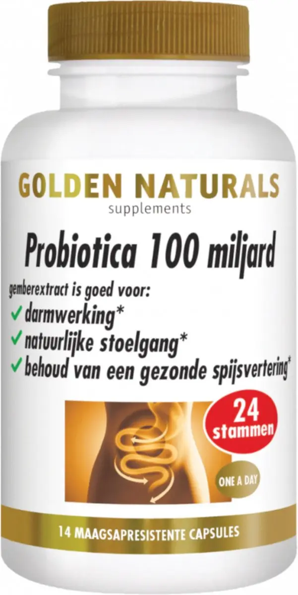 Golden Naturals Microbiotica 100 miljard Capsules - 14 Stuks