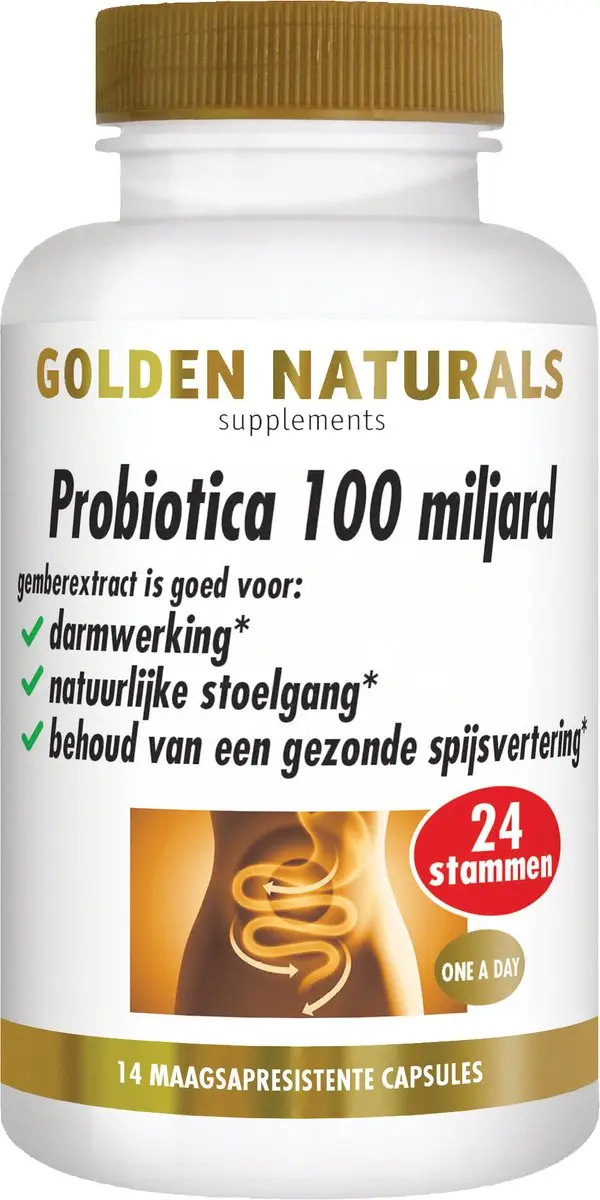 Golden Naturals Microbiotica 100 miljard Capsules - 14 Stuks