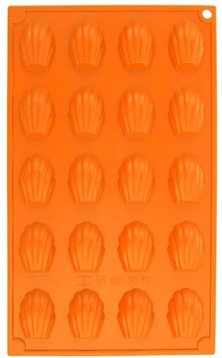 Orion Sillnie Silikon Bakvorm Muschel Oranje - 20 Stuks
