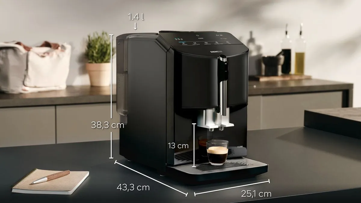 Siemens TF301E09 EQ300 Espresso Volautomaat - Zwart - afbeelding 6 van 6