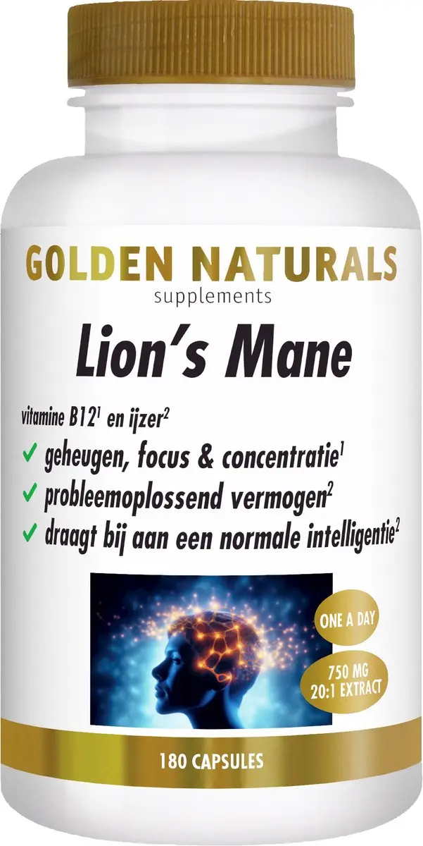 Golden Naturals Lion's Mane 180 Vegan Capsules