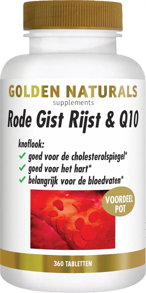 Golden Naturals Rode Gist Rijst & Q10 360 Tabletten