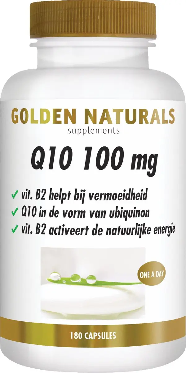 Golden Naturals Q10 100mg Veganistische Capsules - 180 Stuks