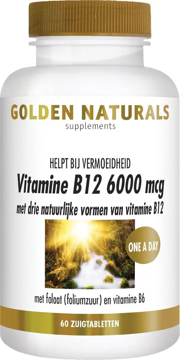 Golden Naturals Vitamine B12 6000 mcg - 60 Veganistische Zuigtabletten