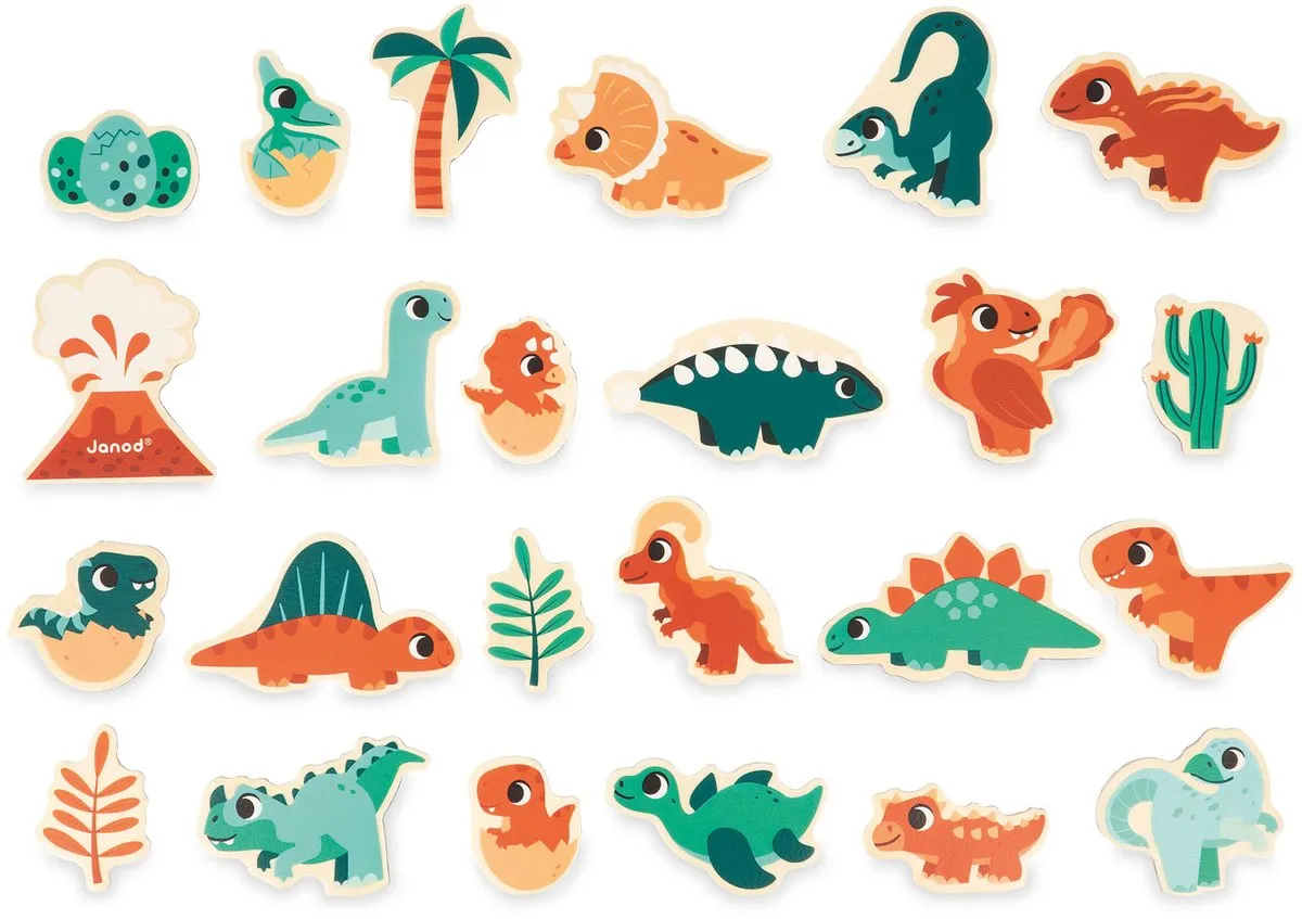 Janod Dino Magneetset J05839 - 24 Magneten - Vanaf 2 jaar