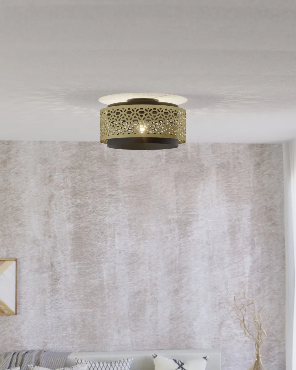 Eglo Sandbach Plafondlamp E27 - Ø42cm - Zwart/Goud