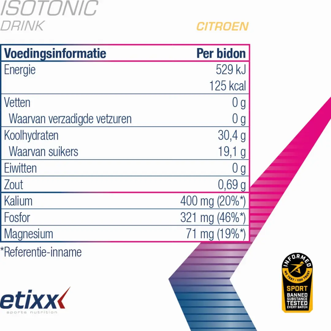 Etixx Isotonic Sportdrank 1000g - Limoen