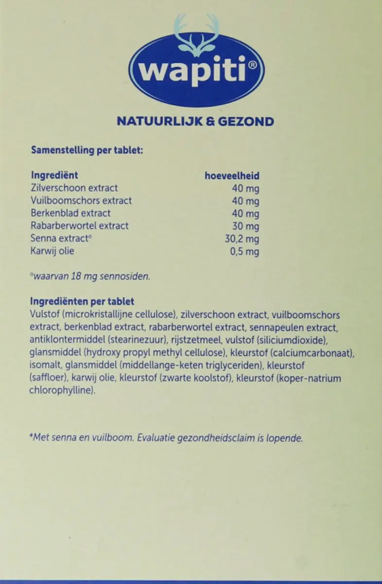 Wapiti Darmfunctie Complex 60 tabletten