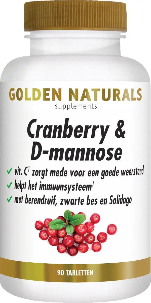 Golden Naturals Cranberry & D-mannose 90 Vegan Tabletten