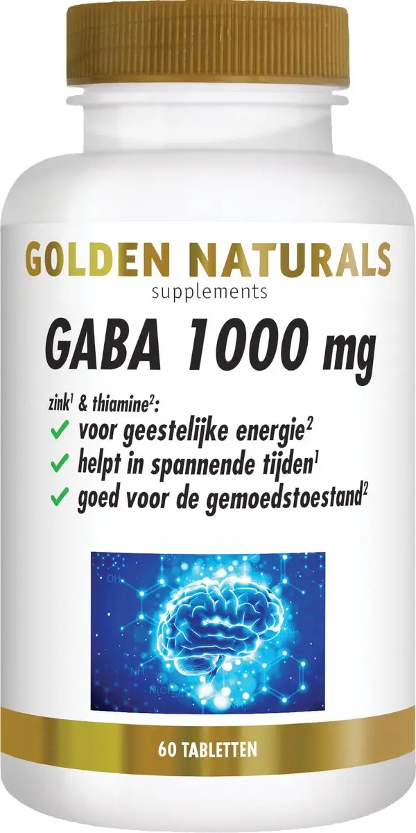 Golden Naturals GABA 1000mg Veganistische Tabletten