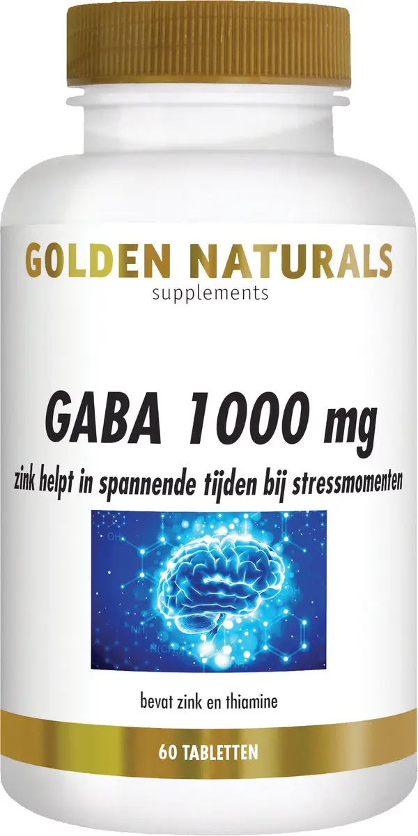 Golden Naturals GABA 1000mg Veganistische Tabletten - 60 Stuks