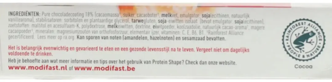 Modifast Protiplus Reep Chocolade - 12x6x27g