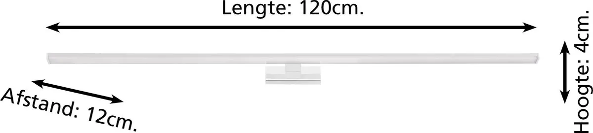 Eglo Pandella 1 Spiegel LED Armatuur 13.5W - 120cm - Zilver/Wit