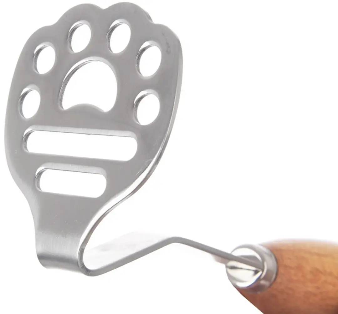 Orion Aardappelstamper RVS 14,5cm - Houten Handvat - afbeelding 6 van 6