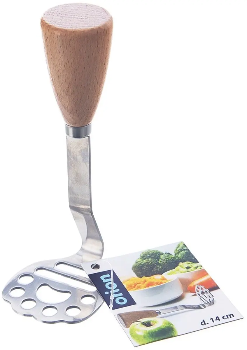 Orion Aardappelstamper RVS 14,5cm - Houten Handvat
