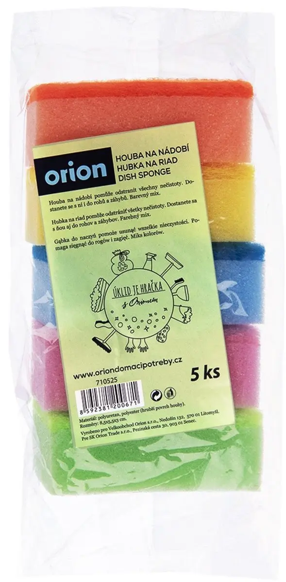 Orion Keukenspons Set - 5 Stuks - Verschillende Kleuren