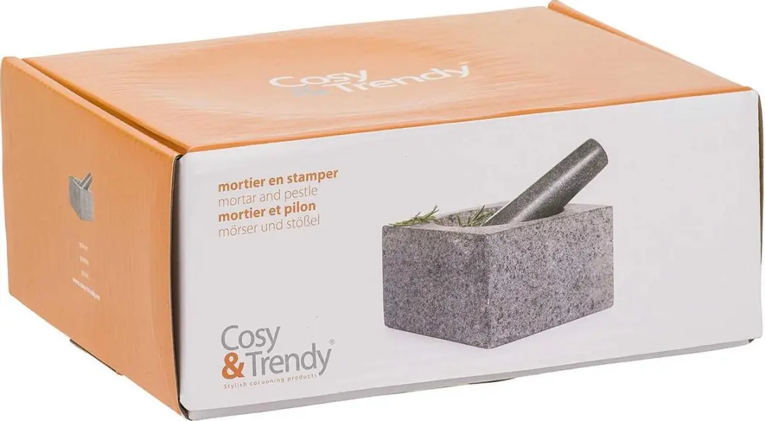 Cosy&Trendy Vijzel Met Stamper Graniet 14x8cm
