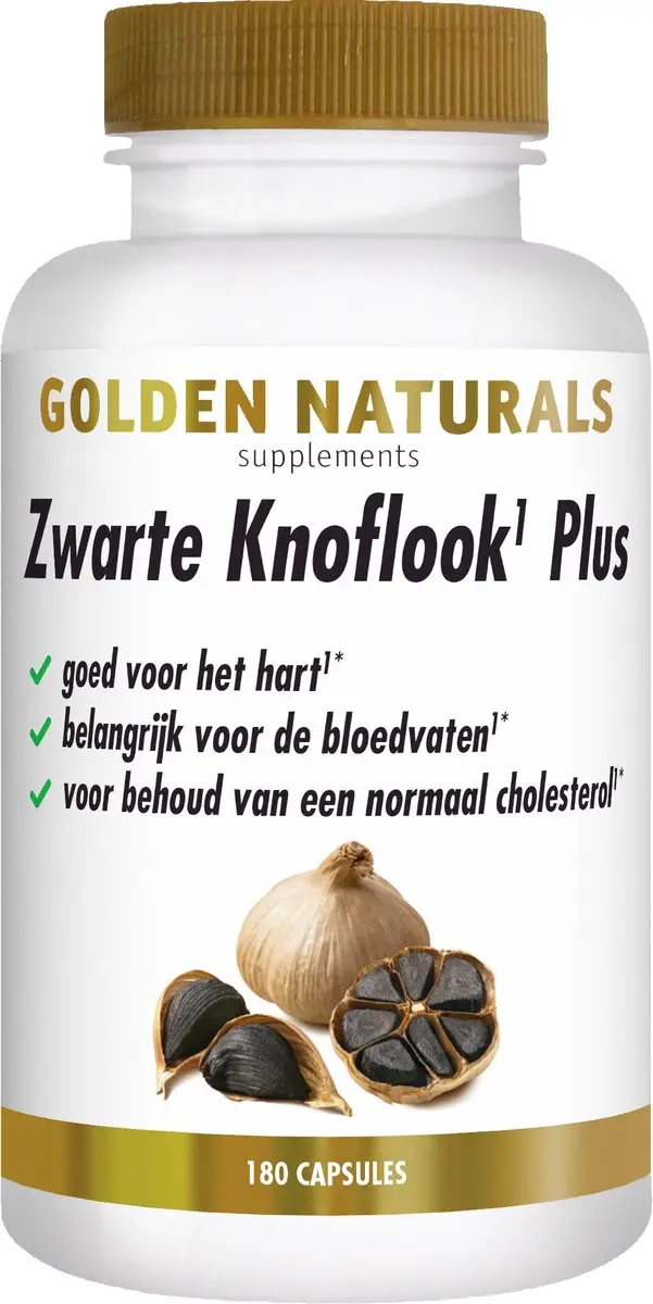 Golden Naturals Zwarte Knoflook Plus 180 Veganistische Capsules