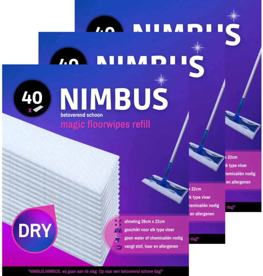 Nimbus Magic Vloerdoekjes Navulling Wit - 120 Stuks