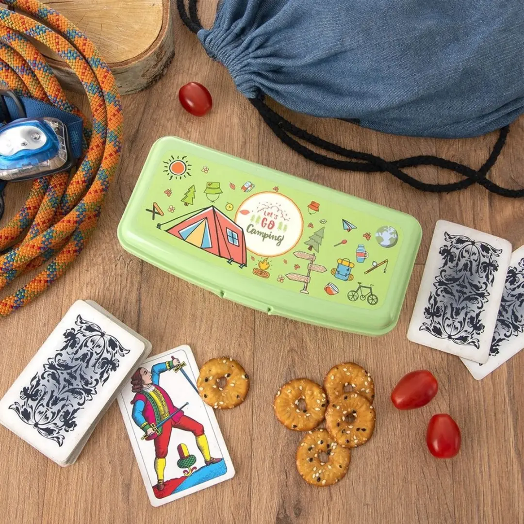 Orion Lunchbox 500ml - Groen - Kampingmotief - afbeelding 6 van 6