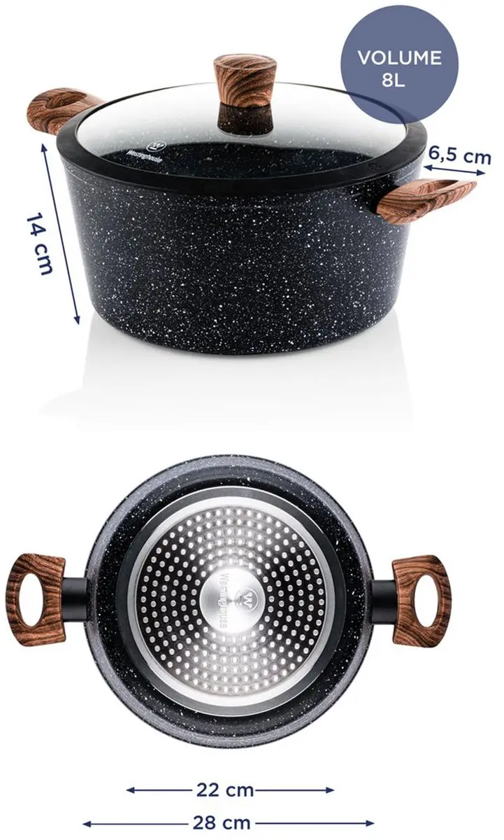 Westinghouse Braadpan 28cm Inductie - Zwart Marmer