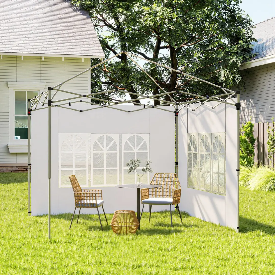 Outsunny Oxford Zijpanelen Paviljoen 295x195cm Wit