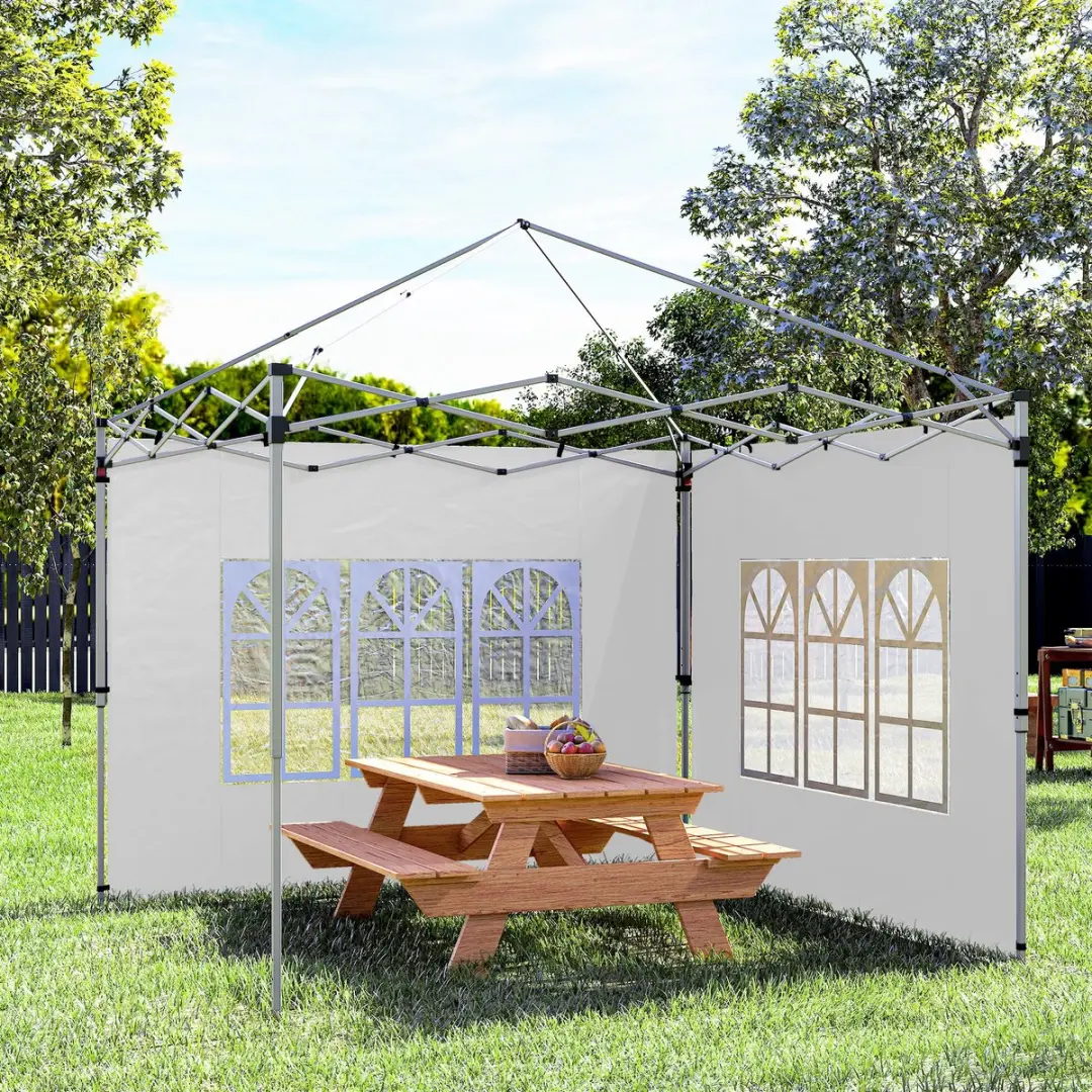Outsunny Oxford Zijpanelen Paviljoen 295x195cm Wit